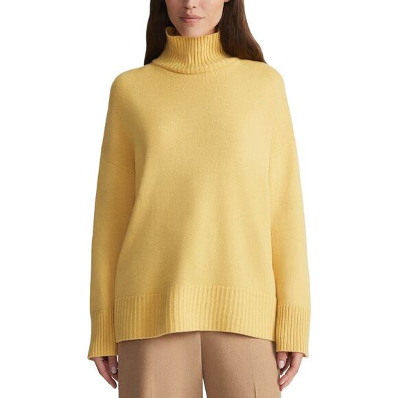 Lafayette 148 New York WomensStand Collar Sweater, Yellow